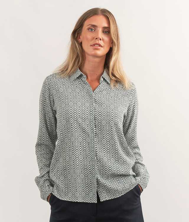 Skjorta Gina Link Blå Mönstrad Blus  The Shirt Factory