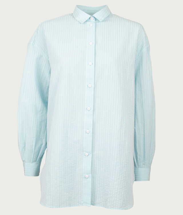 2370 - Elsa Tremiti Mint turquoise Seersucker Shirt