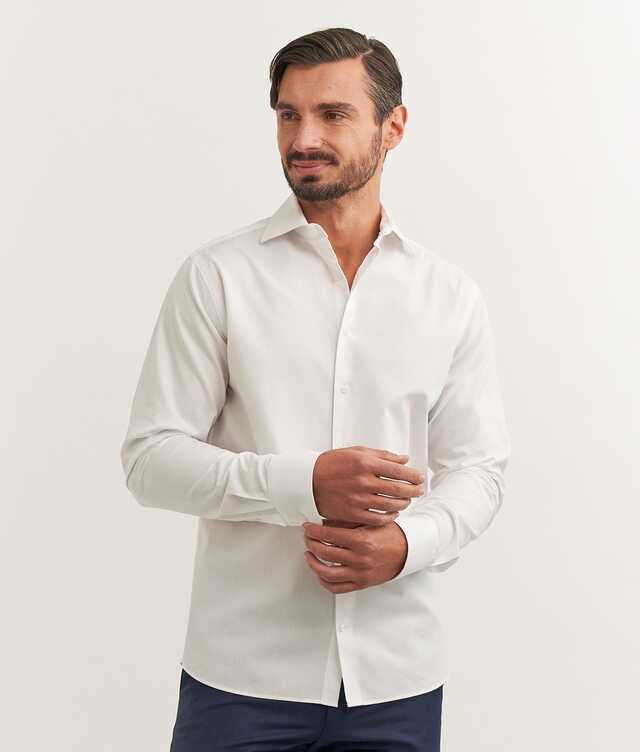 Regular fit - Henley White Dobby Shirt