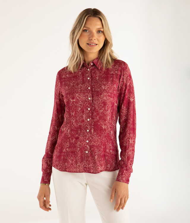 Skjorta Tilde Paisley Red Flower Blus The Shirt Factory