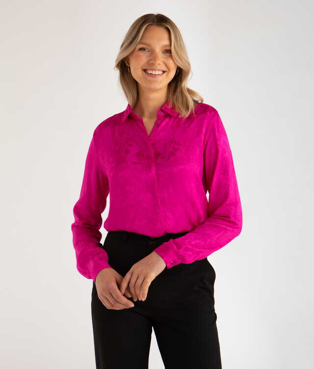 Skjorta Gina Jardin Jacquard Cerise Blus  The Shirt Factory