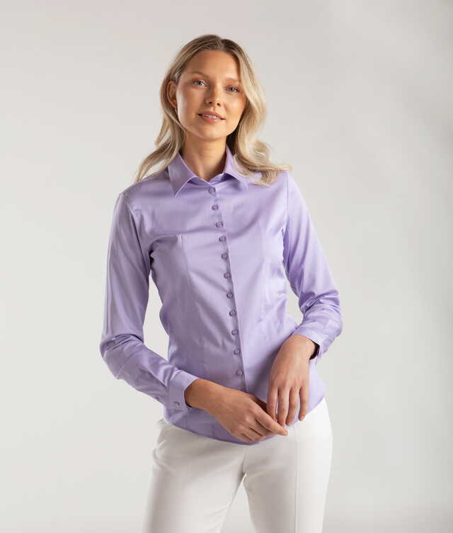 2189 - Moa Cotton Stretch Lilac Shirt