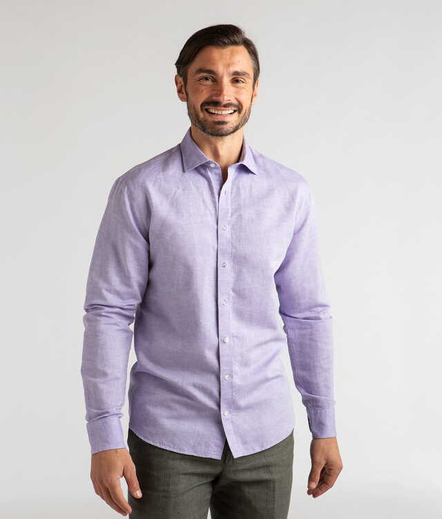 Shirt Como Light Purple Linen Shirt The Shirt Factory