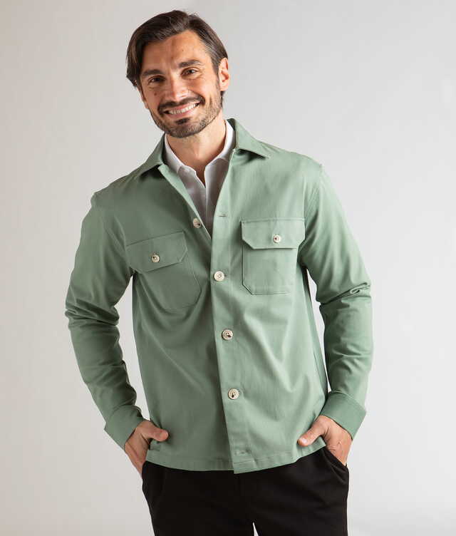 Skjorta Overshirt Twill Sage Mint Grön The Shirt Factory