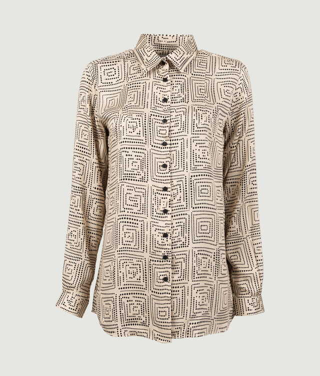 Shirt Petra Art Deco Beige Blouse The Shirt Factory