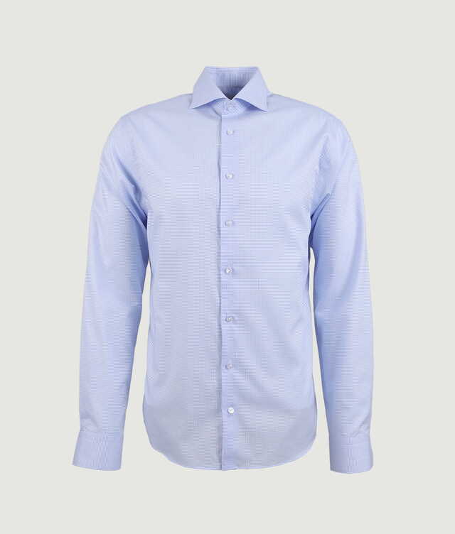 Shirt Carlton Small Checkered Blue Dobby Shirt The Shirt Factory