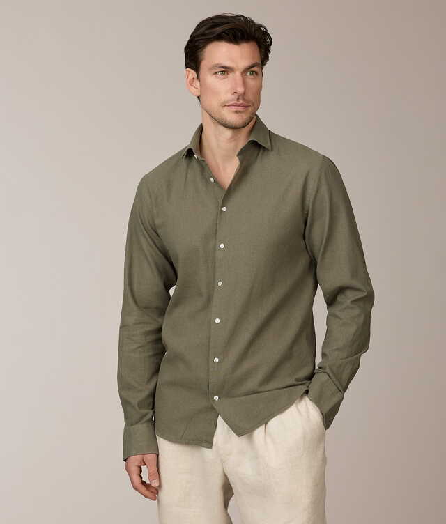 Slim fit - Sorrento Green Linen Shirt