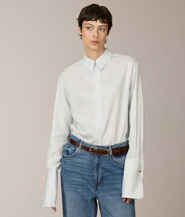 Skjorta Piper Legacy Stripe Ljusblå Skjorta The Shirt Factory