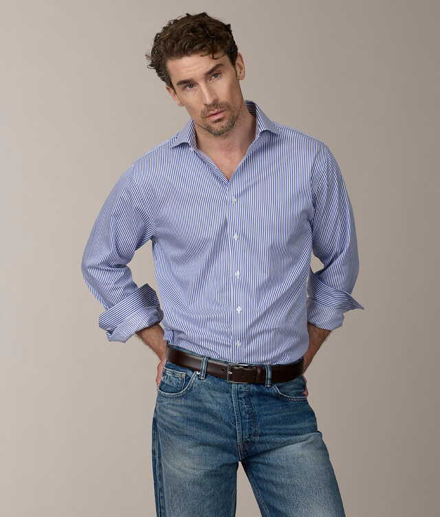 Shirt Bridgewater Blue Striped Twill Shirt The Shirt Factory