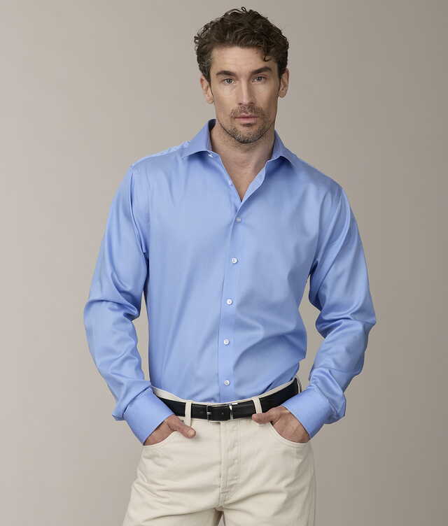 Skjorta Lucerne Microdot Blå Skjorta The Shirt Factory