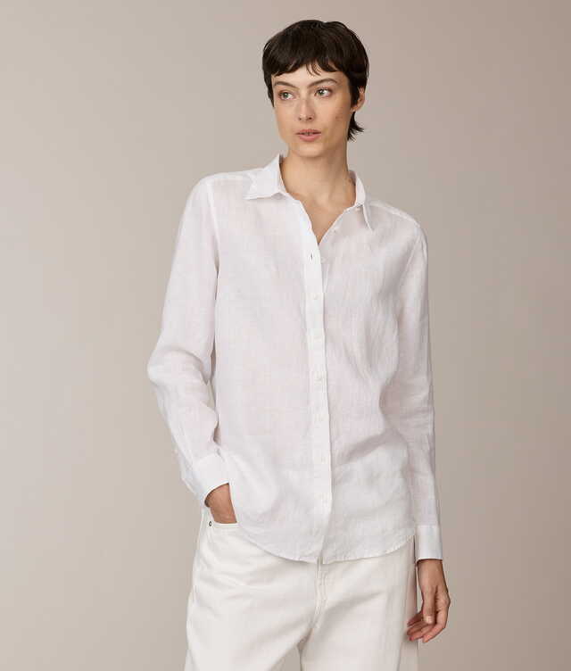 2407 - Ellie Riviera Linen White Shirt
