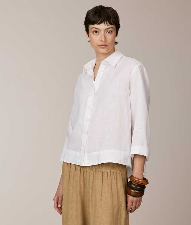 2415 - Melina Riviera Linen Vit Skjorta