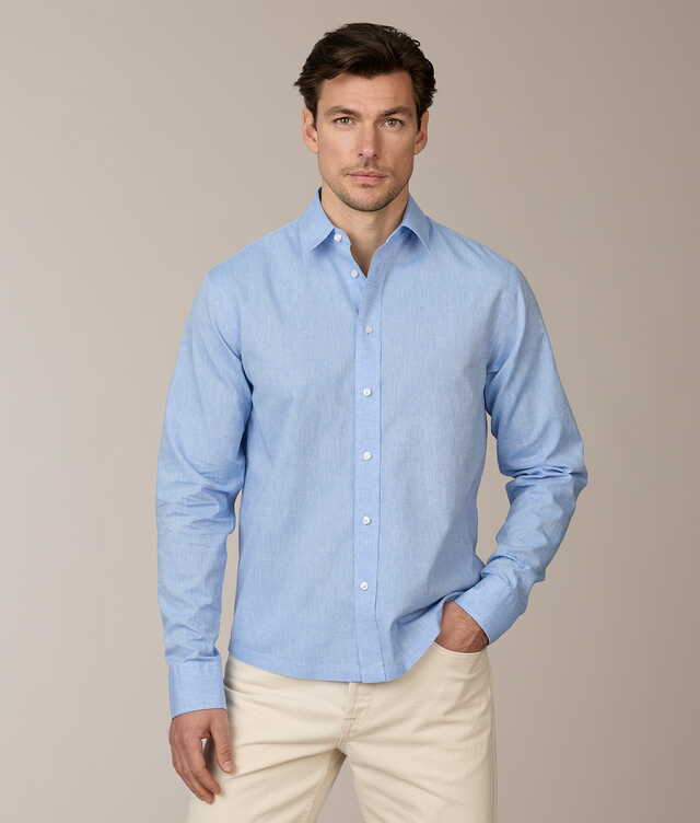 CC - Toulon Blå Linneskjorta