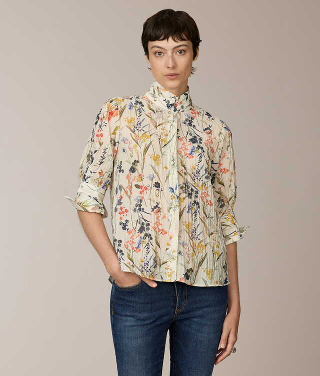 Skjorta Colette Floreve Volangblus The Shirt Factory