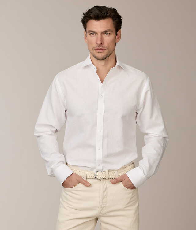 Shirt Portofino White Linen Shirt  The Shirt Factory