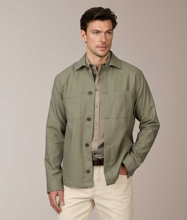 ER - Eric Ivy Linen Green Overshirt
